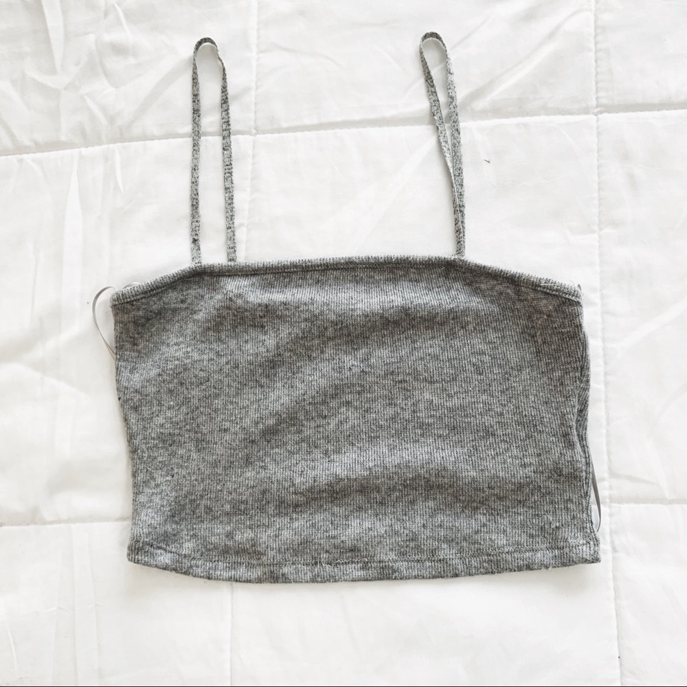 Zara knit grey crop top
